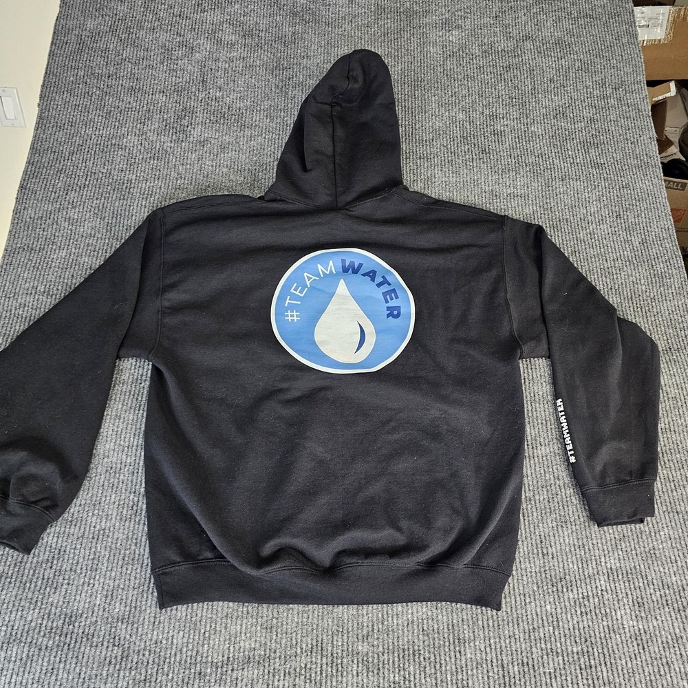 MrBeast Team Water‎ Hoodie Sweatshirt Mens XL Black Graphic Pullover Fleece